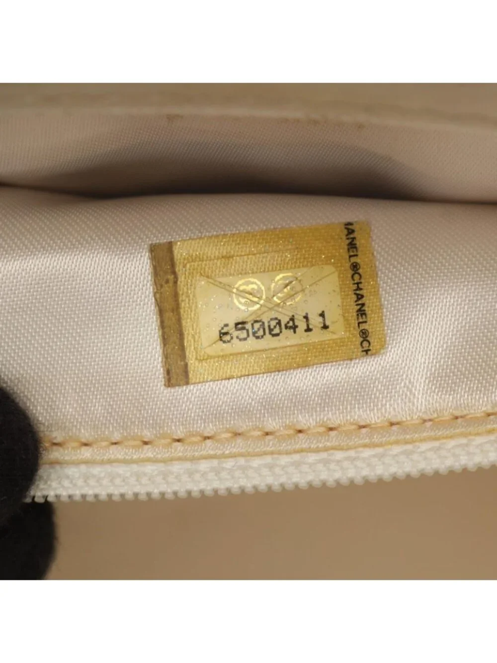 Chanel Tote Quilted White Leather Plastic Chain